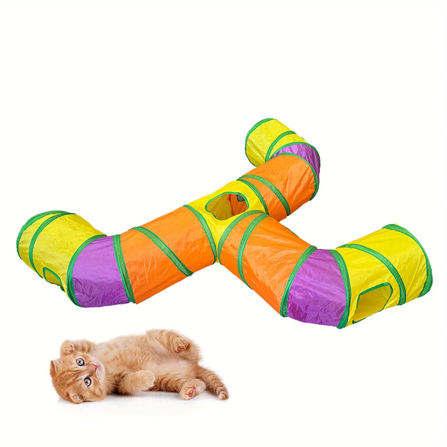 New Design Extended Black Three-Way Cat Tunnel Toy