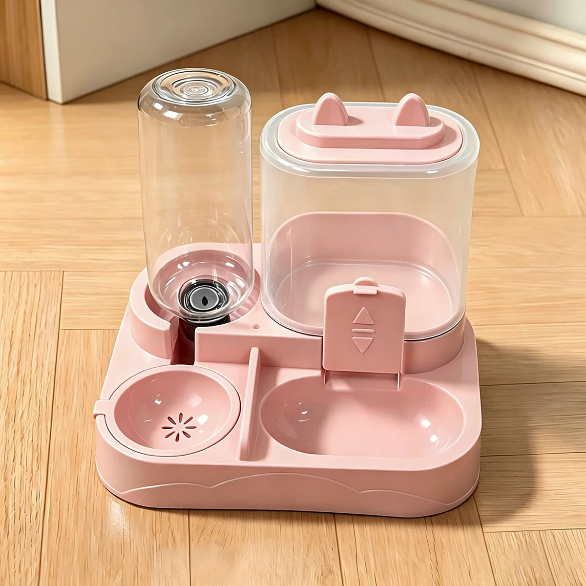 2-in-1 Large Pet Feeder & Water Dispenser, No Battery, Traveling Kit