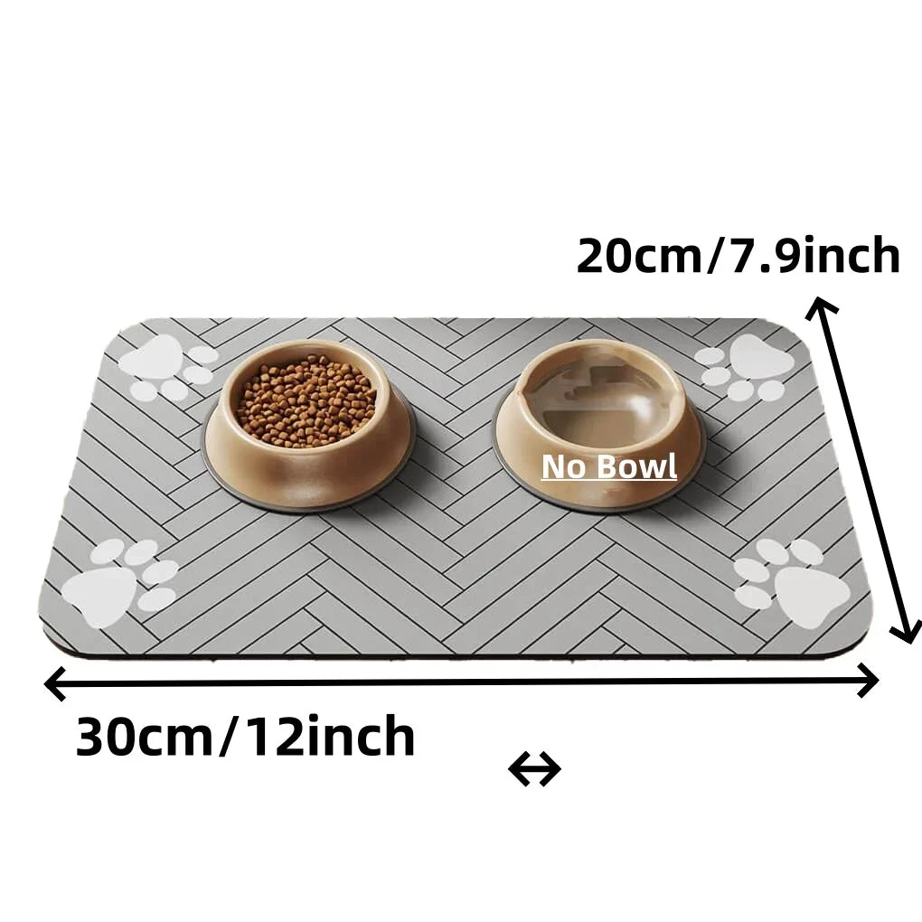 Pet Feeding Mat-Absorbent Pet Placemat for Food and Water Bowl with Waterproof Rubber Material For Quick Dry