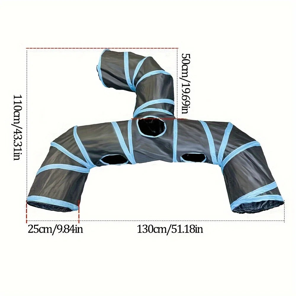 New Design Extended Black Three-Way Cat Tunnel Toy