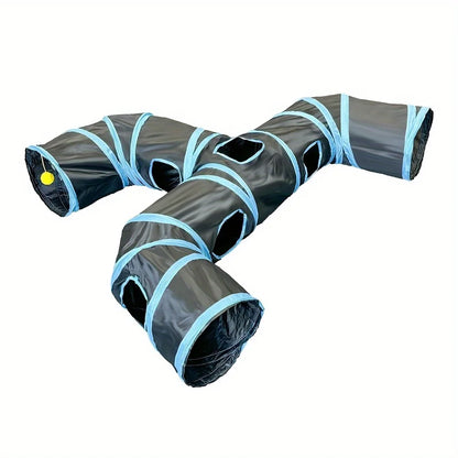 New Design Extended Black Three-Way Cat Tunnel Toy