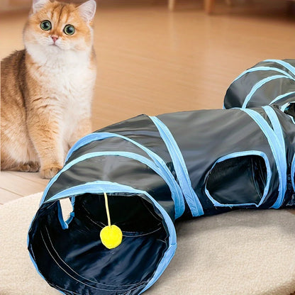 New Design Extended Black Three-Way Cat Tunnel Toy