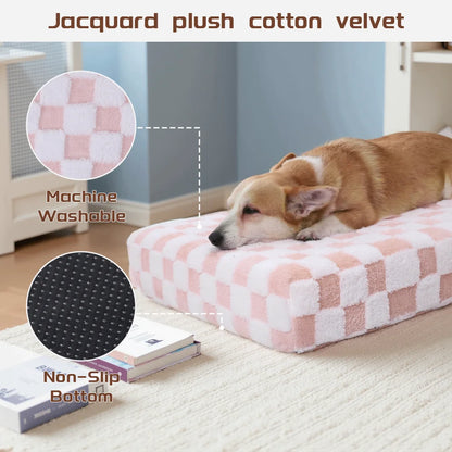Soft Orthopedic Memory Foam Pet Bed Reversible  Velvet Design Waterproof Non-Slip Base Washable