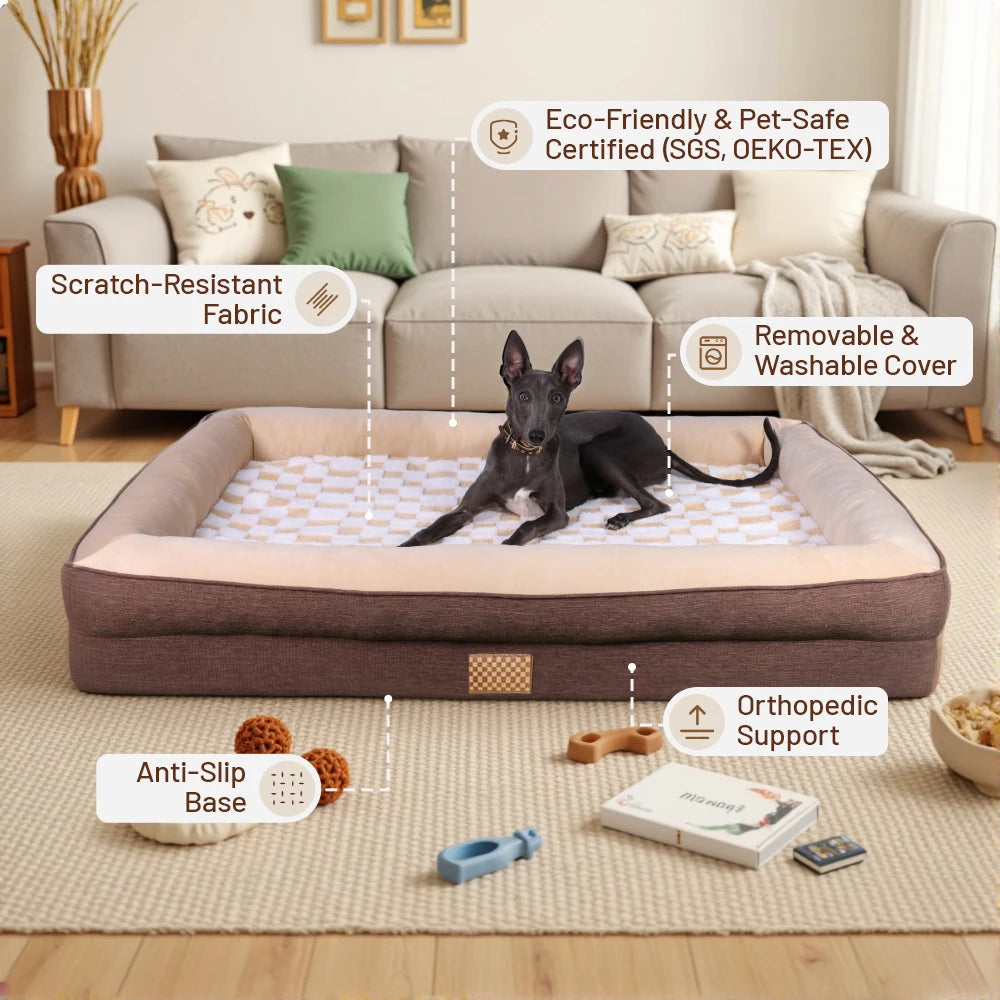 Anti slip Bottom Removable Washable Dog Bed Sofa Orthopedic Memory Foam Pet Bed