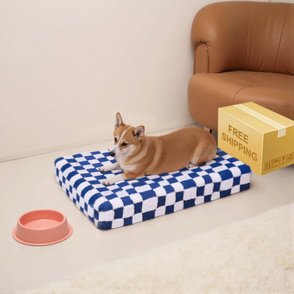 Soft Orthopedic Memory Foam Pet Bed Reversible  Velvet Design Waterproof Non-Slip Base Washable