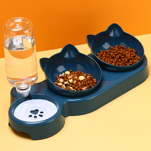 Pet Bowls With Water Feeder, 3 In 1 Ear Design With Neck Protection