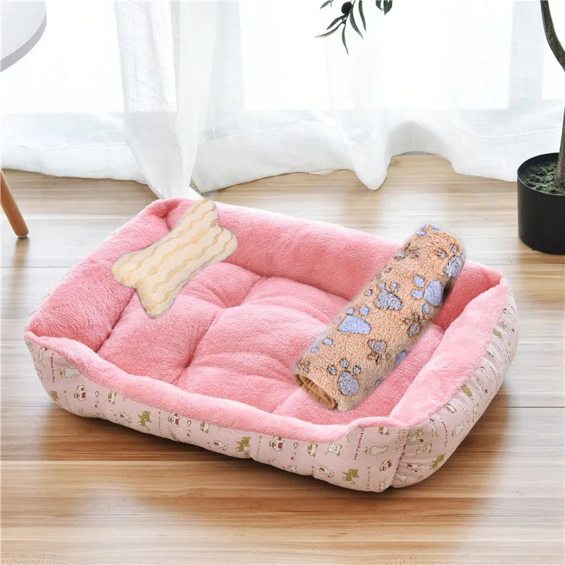 Warm Pet Bed Candy-colored Square Nest