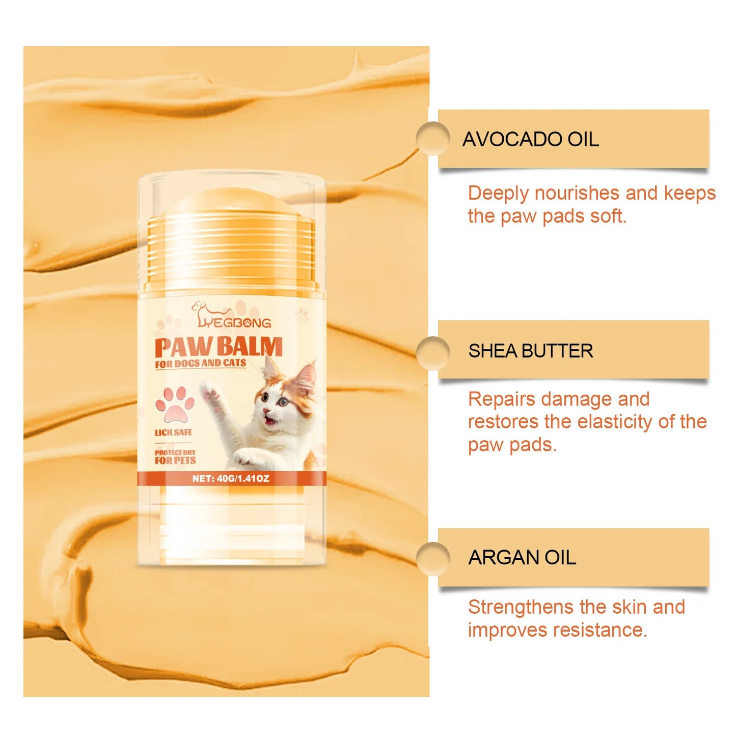 Pet Paw Balm Moisturizer Repair Dry Cracked Paws Lick Safe