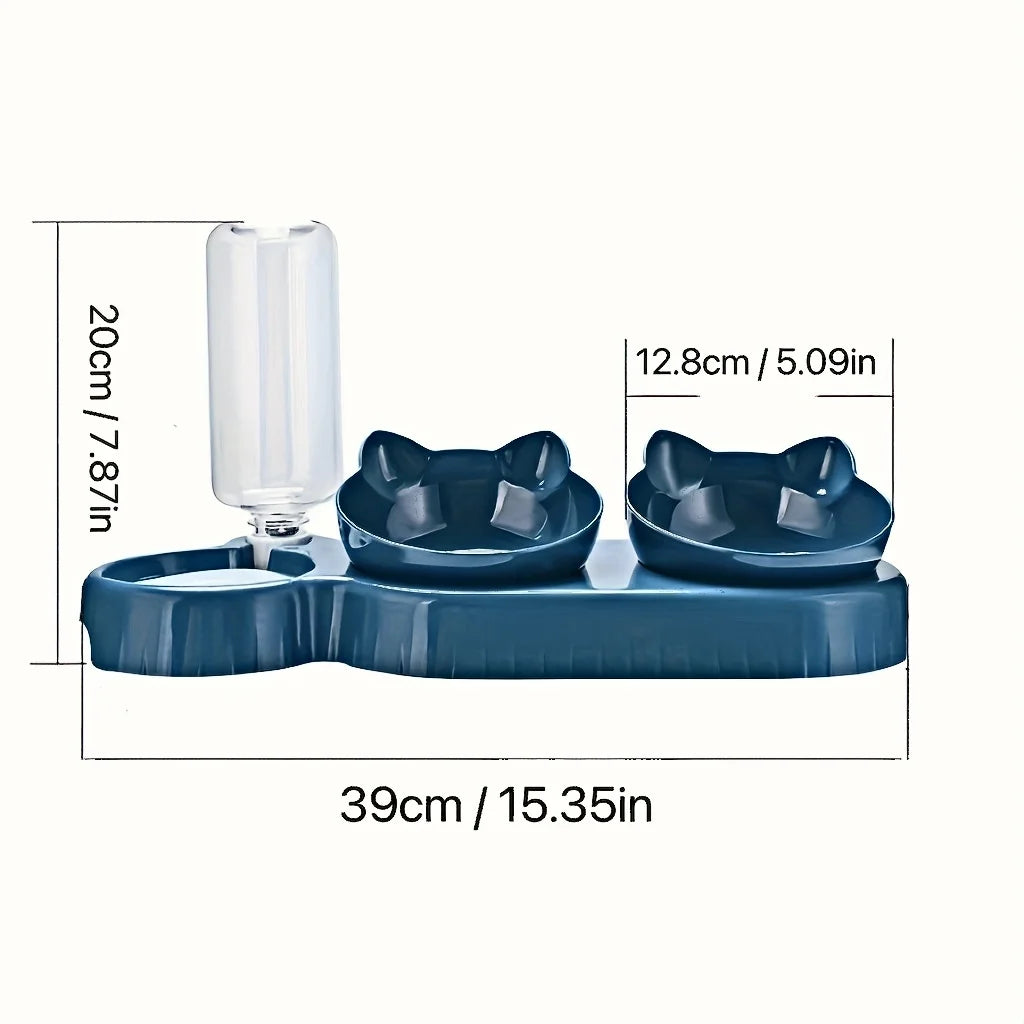 Pet Bowls With Water Feeder, 3 In 1 Ear Design With Neck Protection