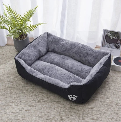 Black Pet Plush Bed Plush Non-Slip and Bite-Resistant