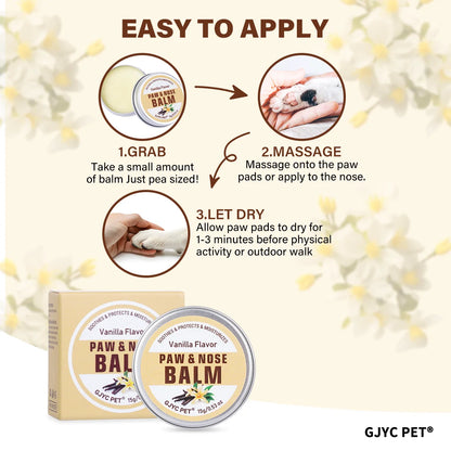 Pet Paw & Nose Balm Vanilla Scent Moisturizing Soothing Anti-Cracking Repair