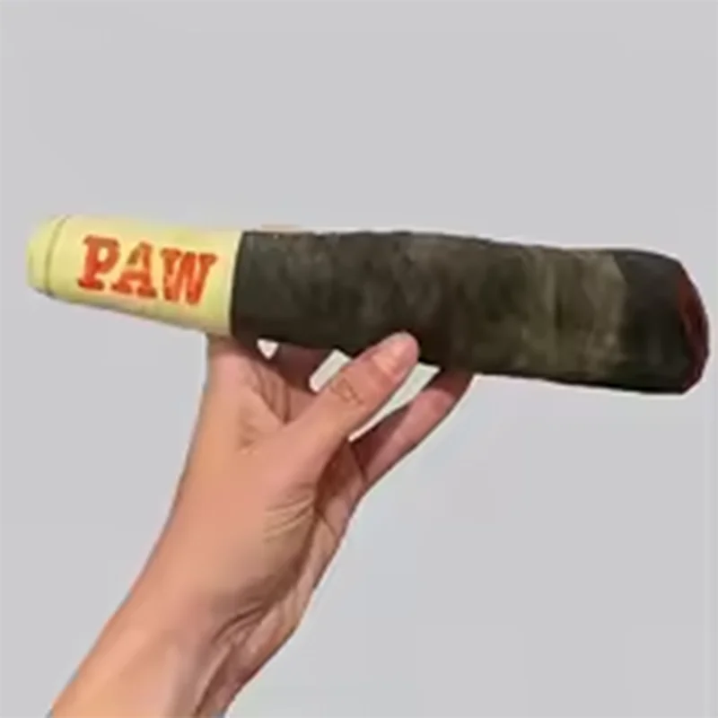 Funny Interactive Dog Toy Cigar Design Plush Squeaky