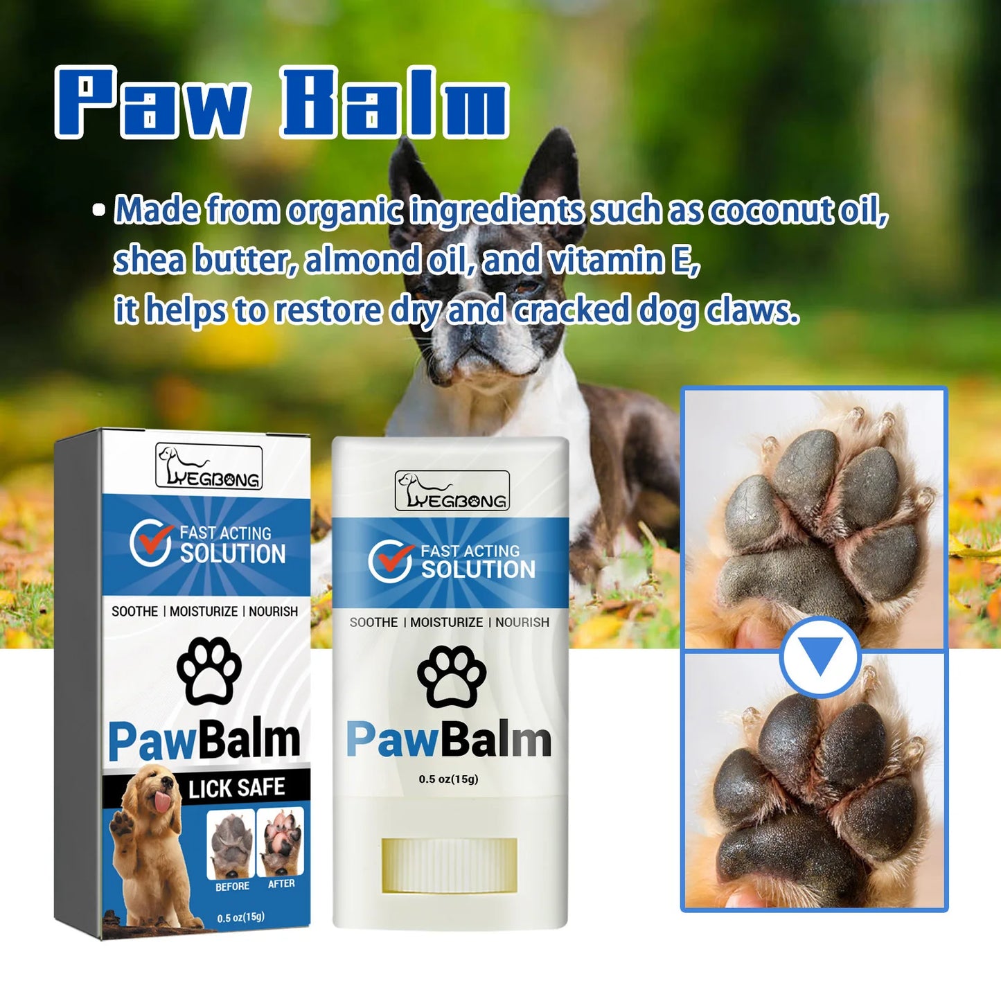Dog Paw Balm  Moisturizing  Soother Protection From Cracked Paws