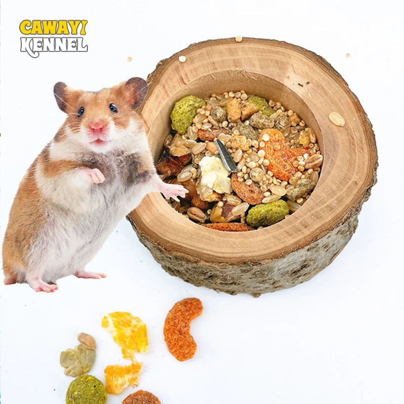 Random Shape Pet Hamster Fruit Wood Food Bowl