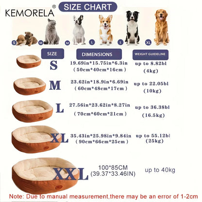 Plush Oval Pet Bed for Dogs and Cats