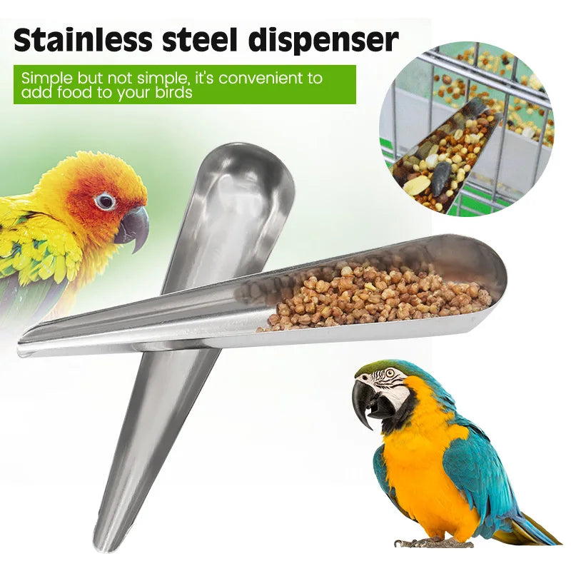 Pet Bird Feeding Food Spoon Stainless Steel