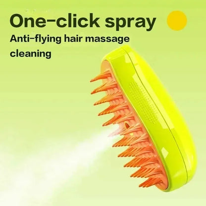 Cat Dog Steam Spray Brush For Massage And Grooming 3 in 1
