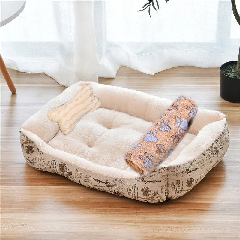 Warm Pet Bed Candy-colored Square Nest