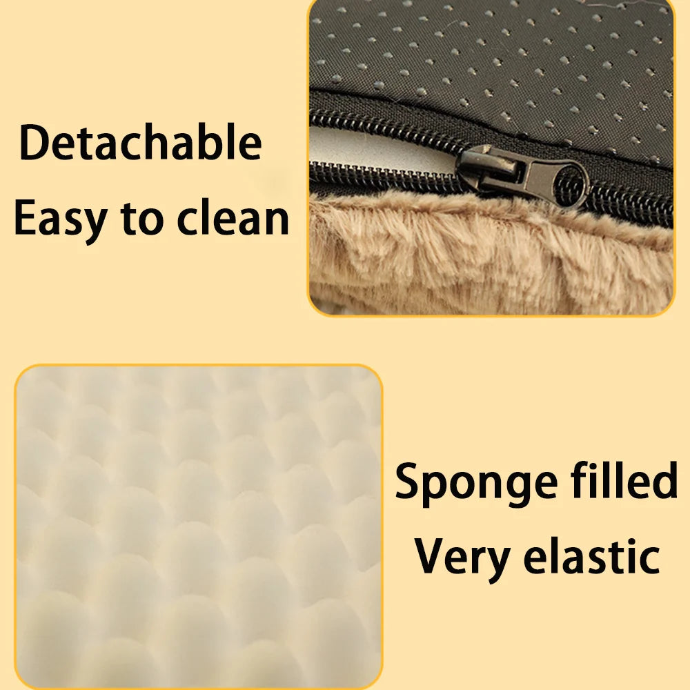 3D Foam Pet Bed With Removable Washable Faux Fur Cover Orthopedic Waterproof  Anti-Slip Bottom