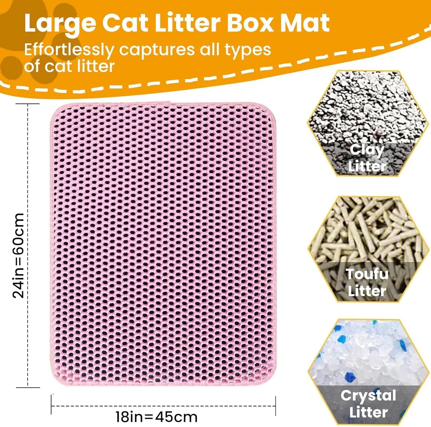 Cat Litter Mat Double Layer Non Slip Litter Box Filter