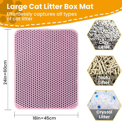 Cat Litter Mat Double Layer Non Slip Litter Box Filter