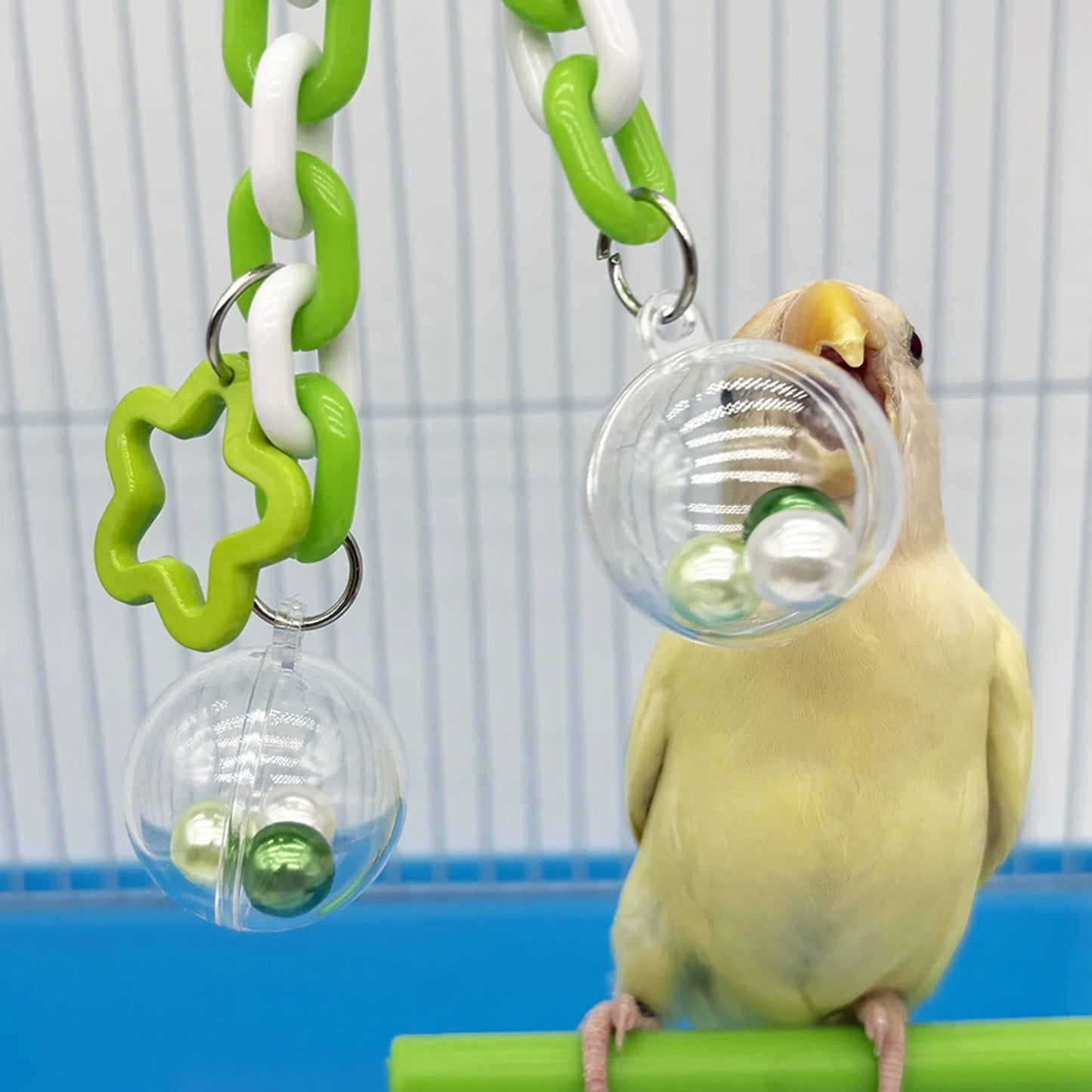 Parrot Toy With Colorful Beads And Hanging Balls