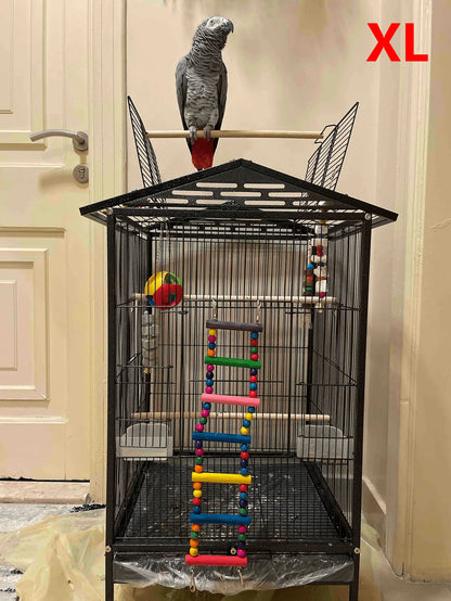 Colorful Wooden Bird Ladder & Swing