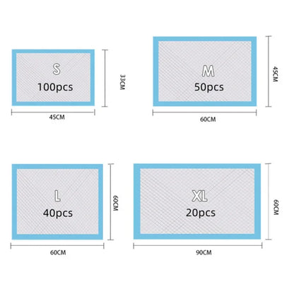 100/50/40/20PCS Absorbent Dogs Diapers Disposable Puppy Training Pee Pads Quick Dry