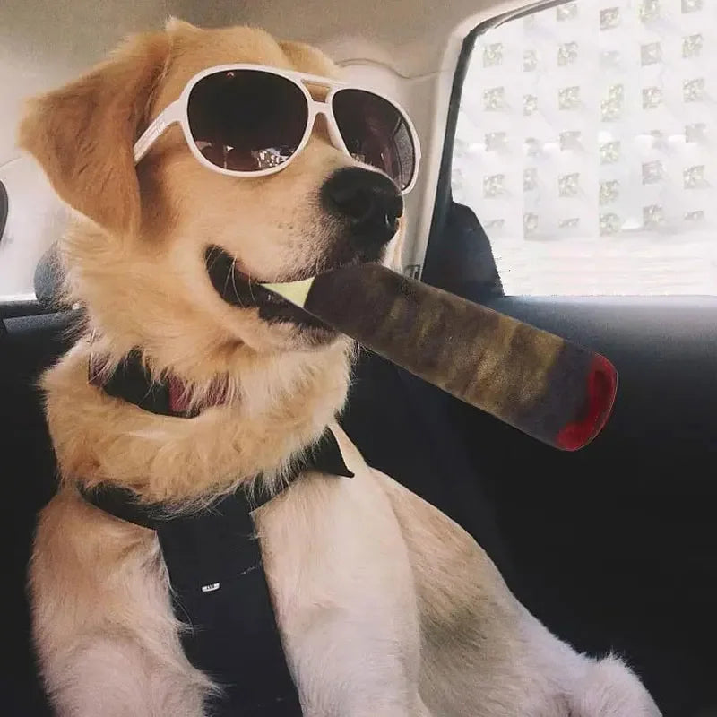 Funny Interactive Dog Toy Cigar Design Plush Squeaky