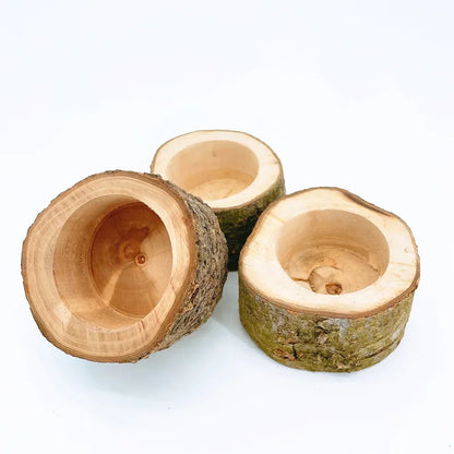 Random Shape Pet Hamster Fruit Wood Food Bowl
