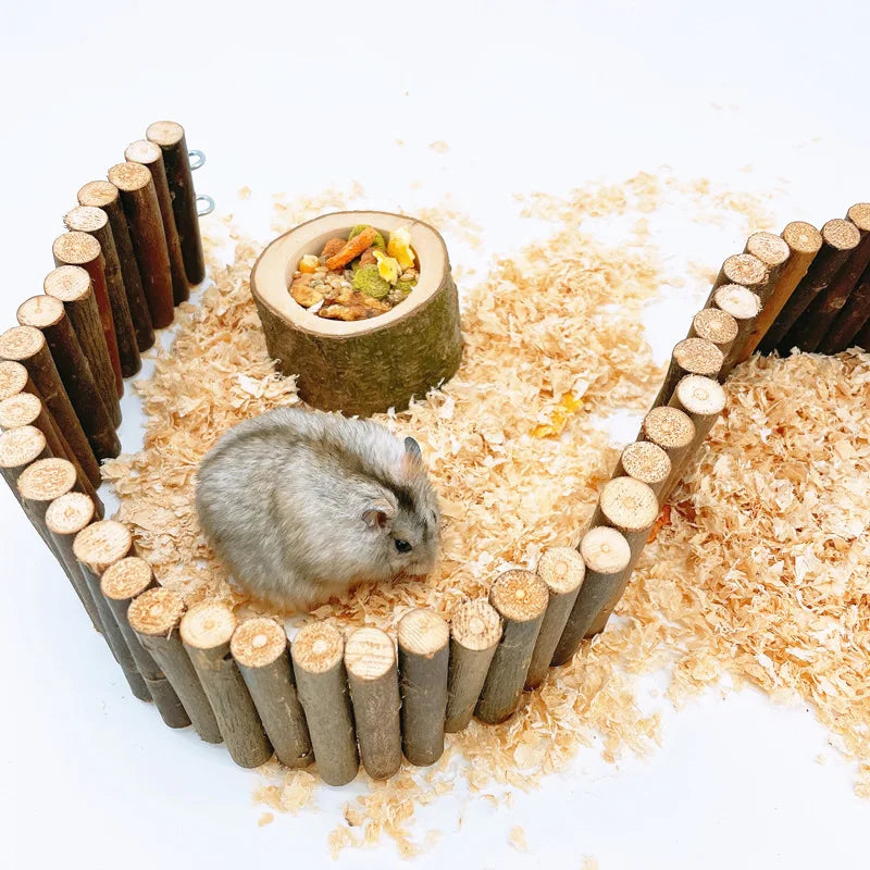 Random Shape Pet Hamster Fruit Wood Food Bowl
