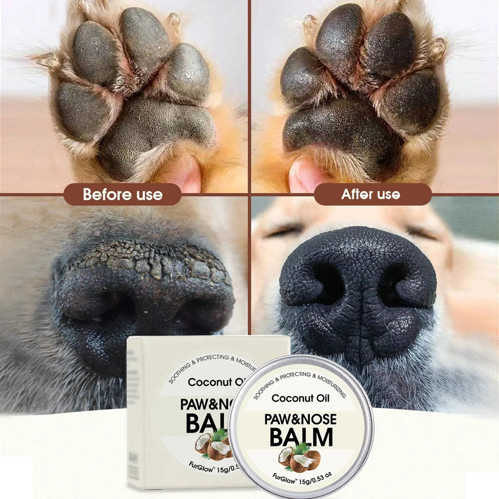Two-In-One Pet Paw and Nose Care Balm With  Light Coconut Scent And Coconut Oil