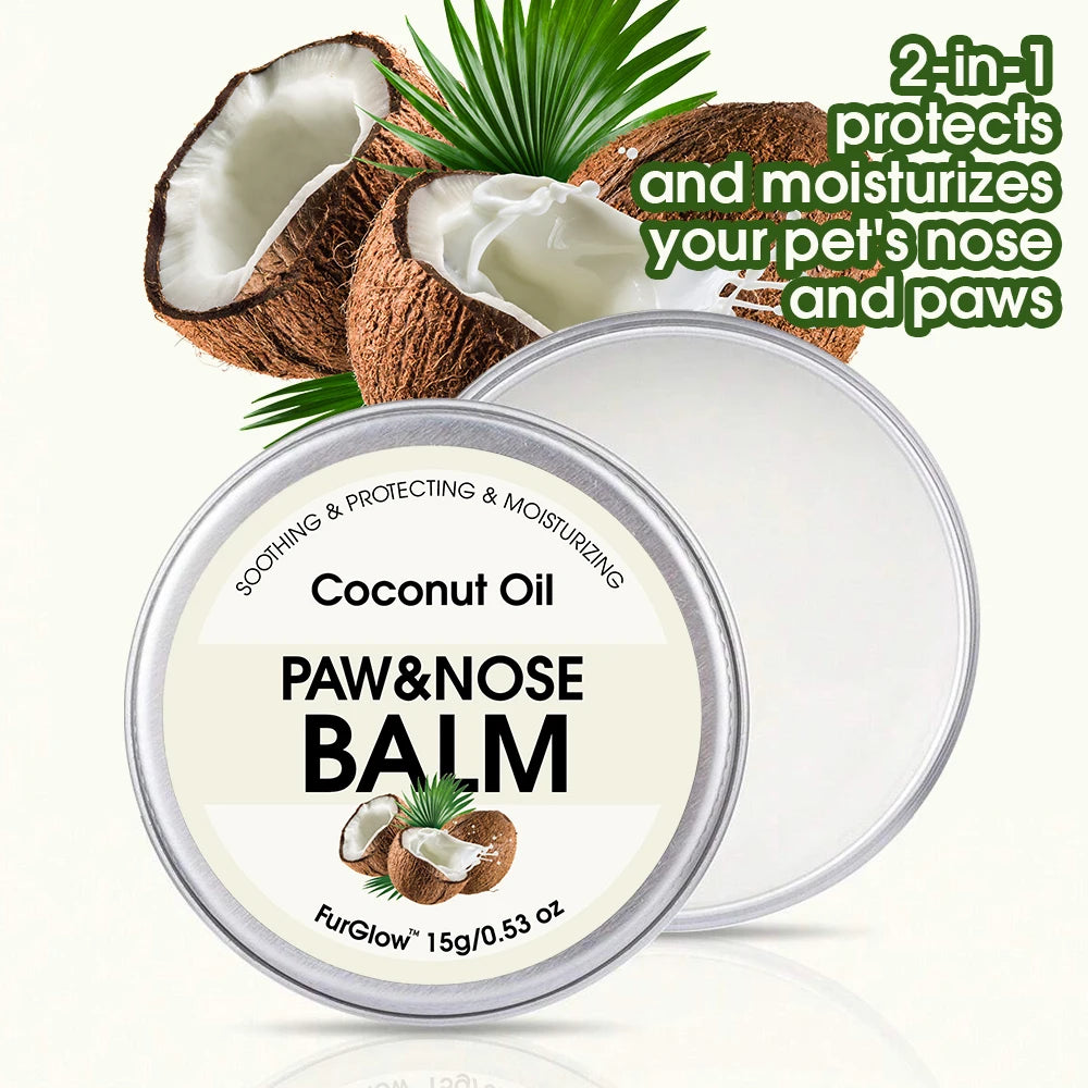 Two-In-One Pet Paw and Nose Care Balm With  Light Coconut Scent And Coconut Oil