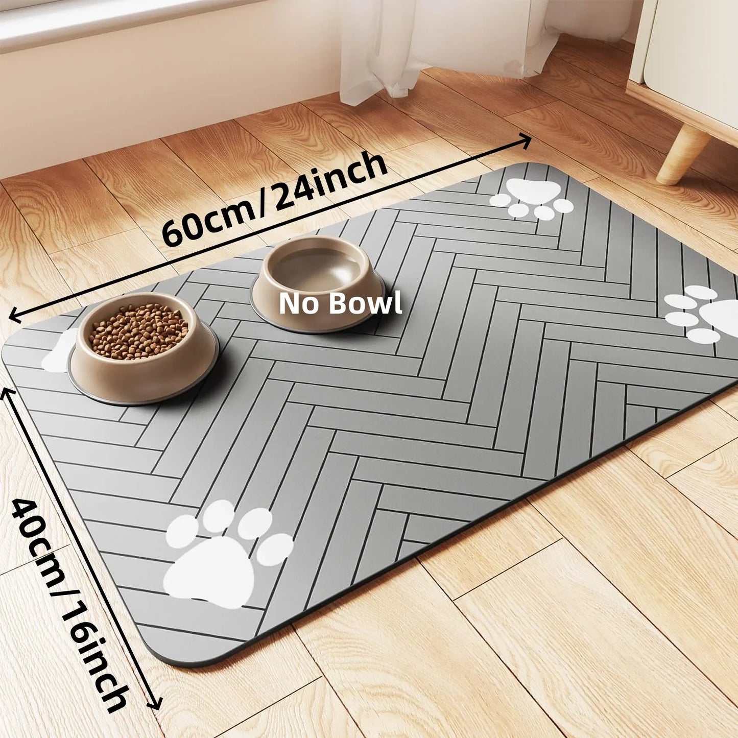 Pet Feeding Mat-Absorbent Pet Placemat for Food and Water Bowl with Waterproof Rubber Material For Quick Dry