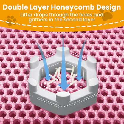 Cat Litter Mat Double Layer Non Slip Litter Box Filter