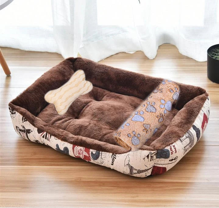 Warm Pet Bed Candy-colored Square Nest