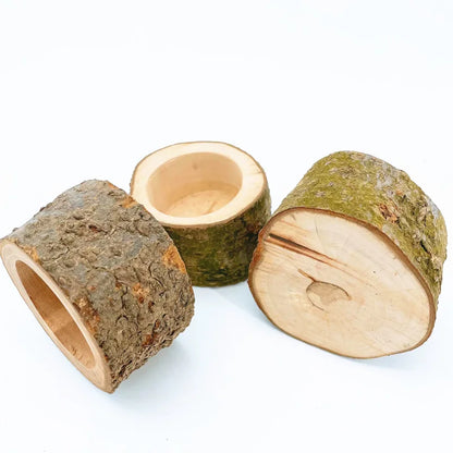 Random Shape Pet Hamster Fruit Wood Food Bowl