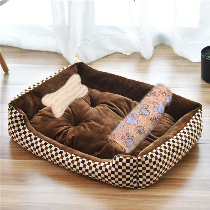 Warm Pet Bed Candy-colored Square Nest
