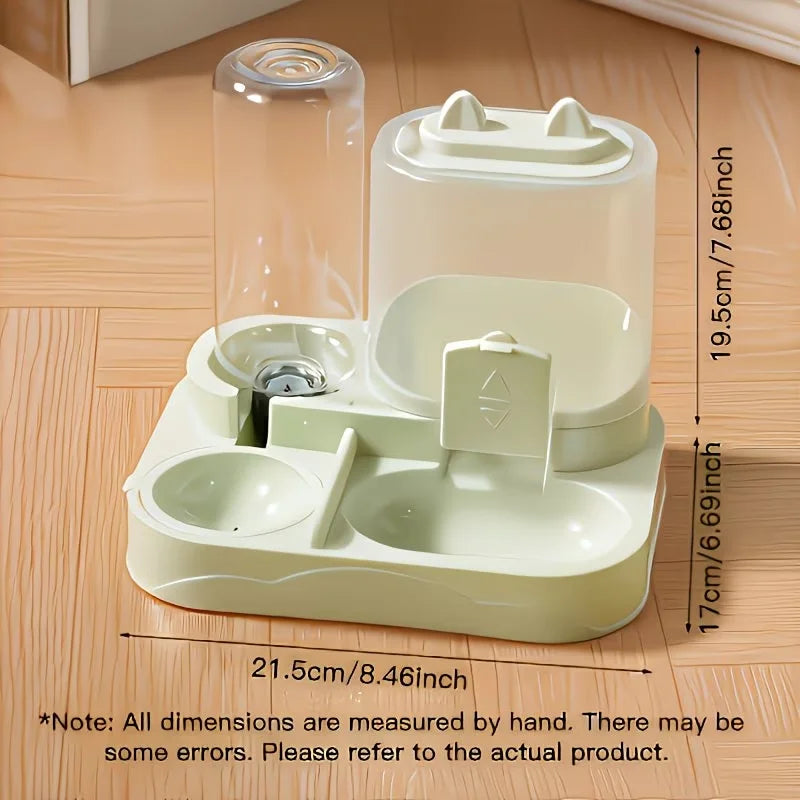 2-in-1 Large Pet Feeder & Water Dispenser, No Battery, Traveling Kit