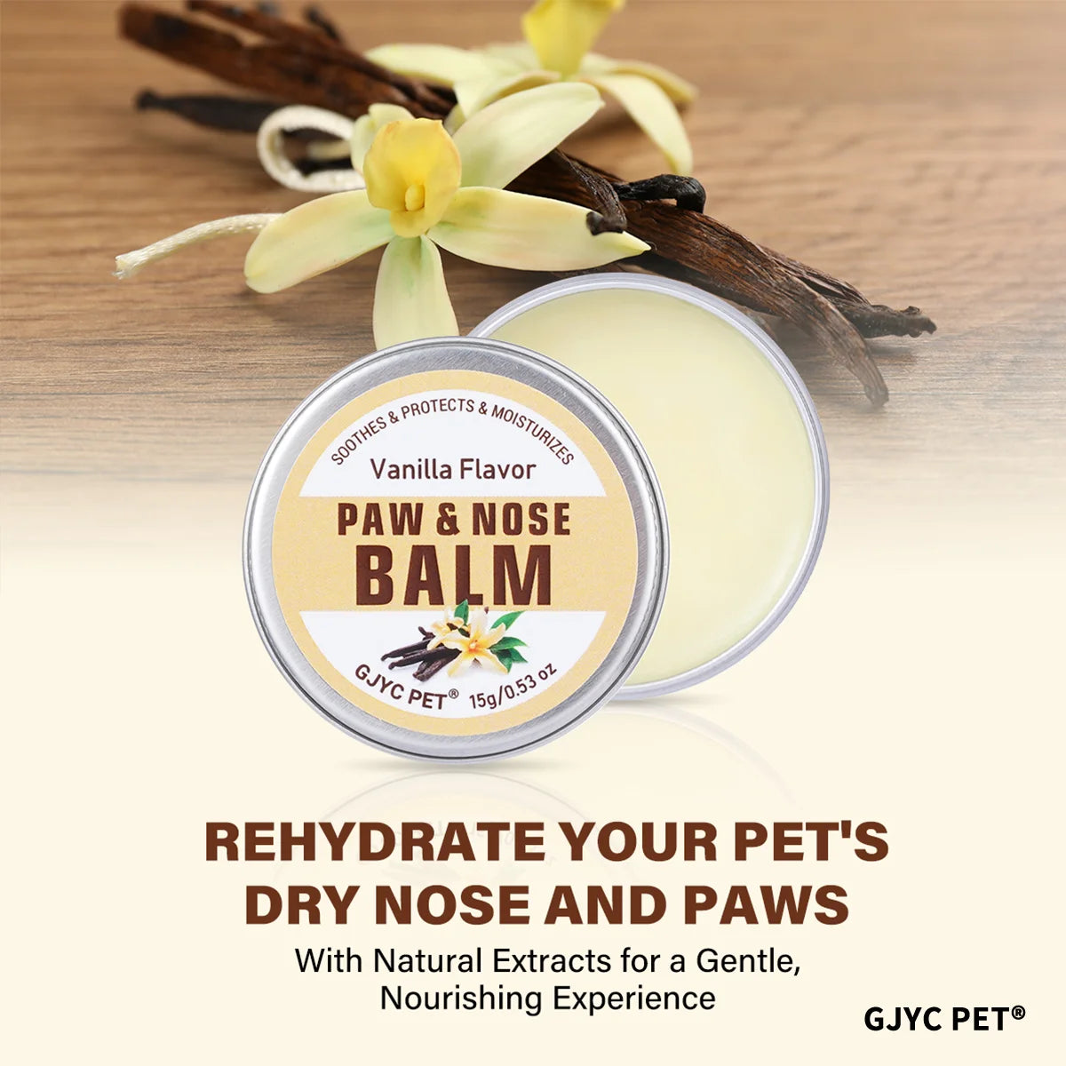 Pet Paw & Nose Balm Vanilla Scent Moisturizing Soothing Anti-Cracking Repair