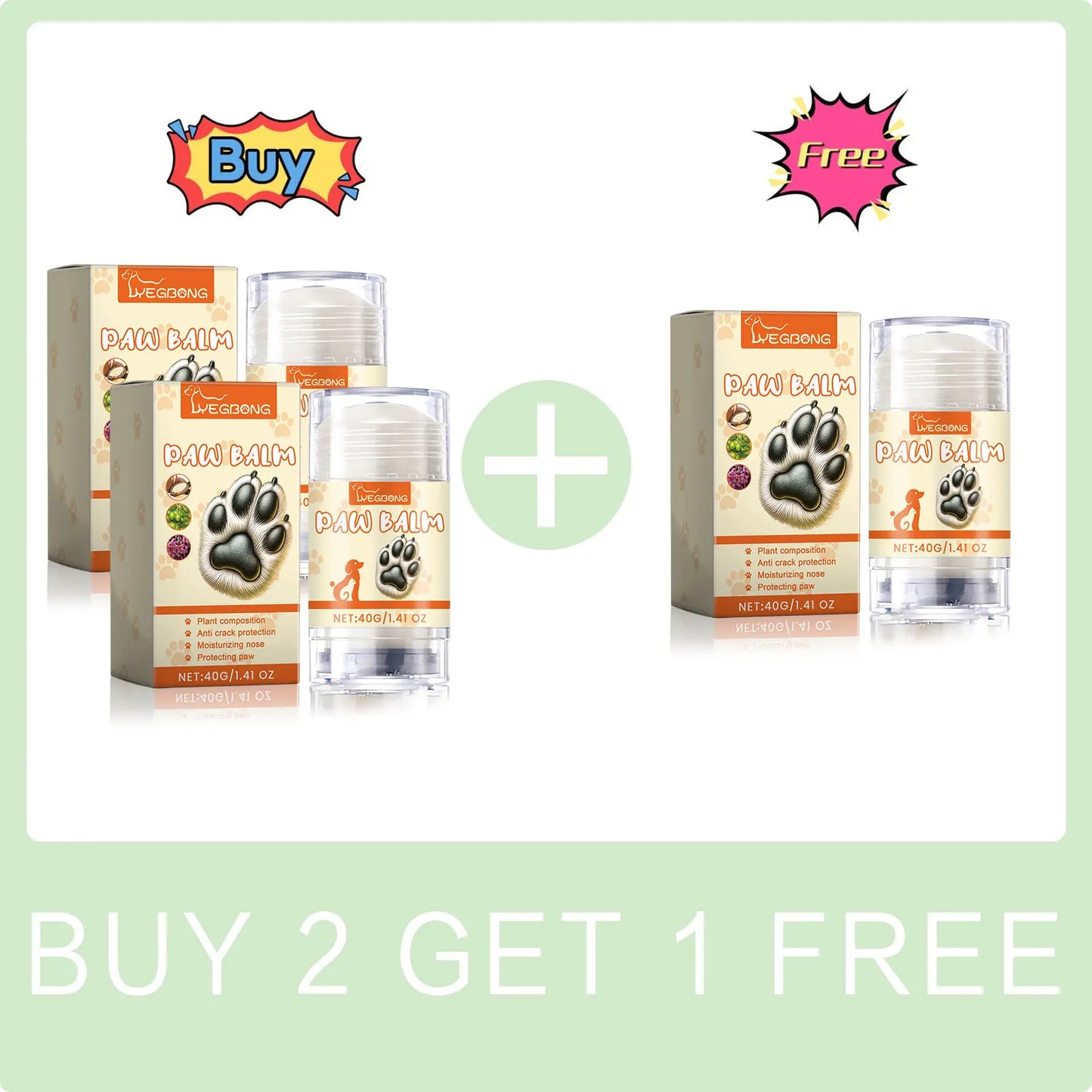 Pet Paw Balm Moisturizer Repair Dry Cracked Paws Lick Safe
