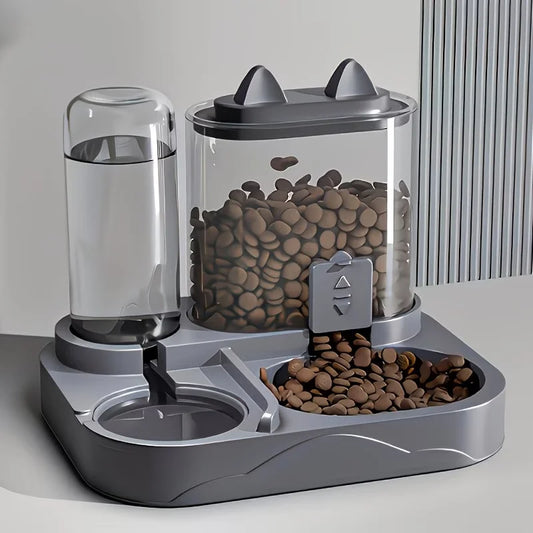 2-in-1 Large Pet Feeder & Water Dispenser, No Battery, Traveling Kit