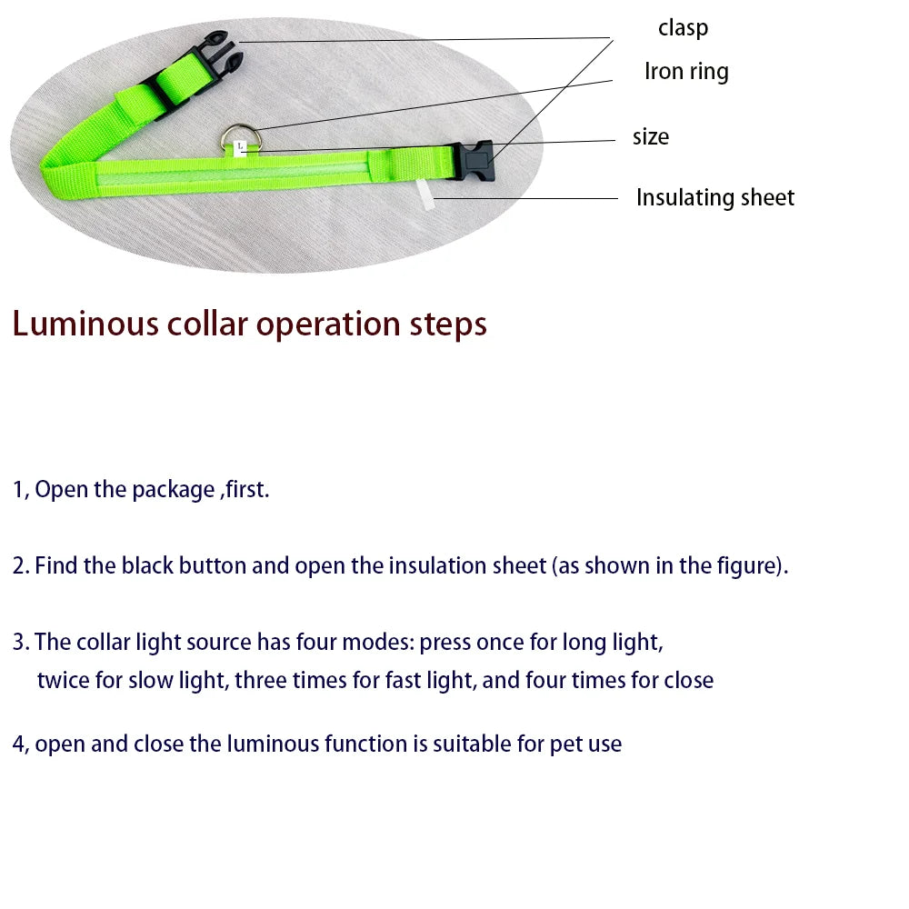 Nylon LED Glow In The Dark Dog Leash