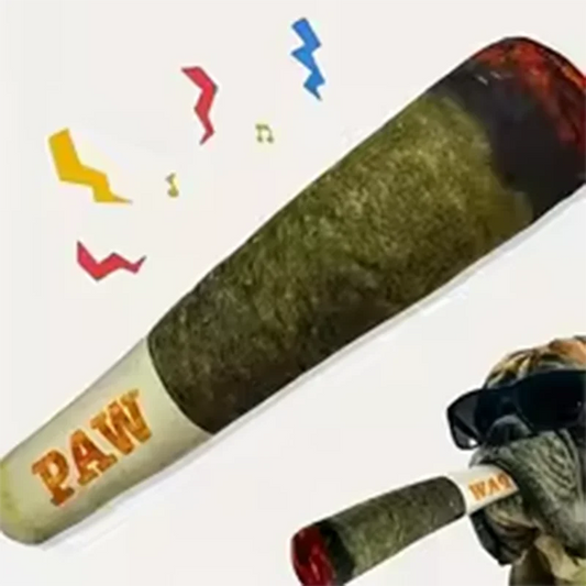 Funny Interactive Dog Toy Cigar Design Plush Squeaky