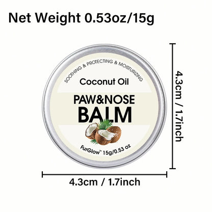 Two-In-One Pet Paw and Nose Care Balm With  Light Coconut Scent And Coconut Oil