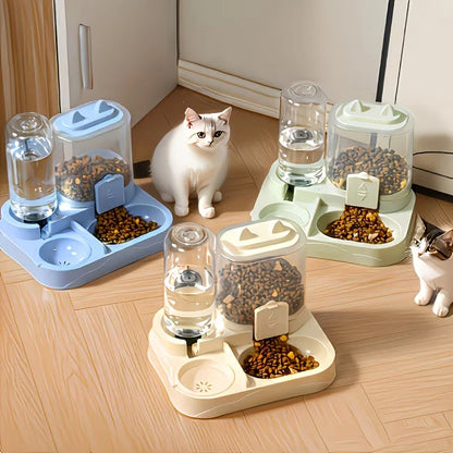 2-in-1 Large Pet Feeder & Water Dispenser, No Battery, Traveling Kit