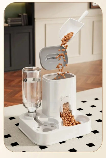 Automatic Cat & Dog Feeder With Water Dispenser One-Piece Design