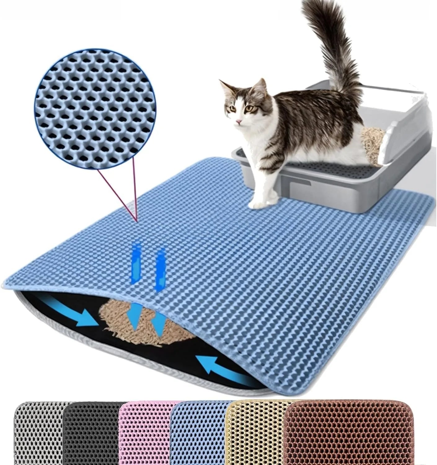 Cat Litter Mat Double Layer Non Slip Litter Box Filter