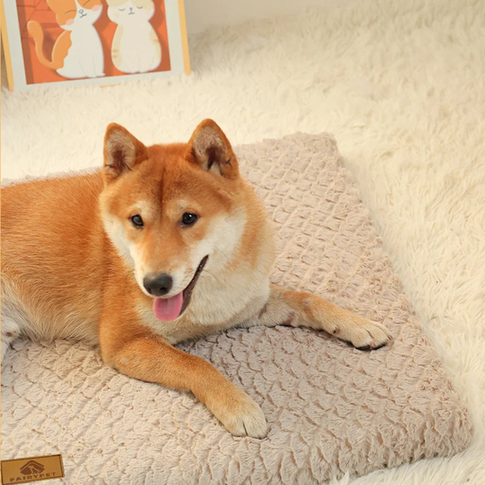 3D Foam Pet Bed With Removable Washable Faux Fur Cover Orthopedic Waterproof  Anti-Slip Bottom