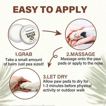 Two-In-One Pet Paw and Nose Care Balm With  Light Coconut Scent And Coconut Oil